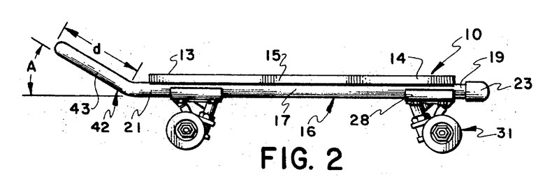 skateboard kicktail patent figure two